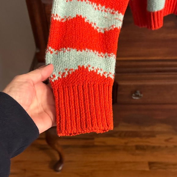 Zara Orange and Blue Sweater with Floral Pattern - Picture 4 of 5